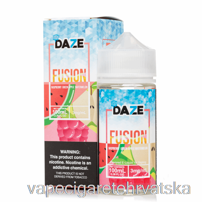 Vape Cigarete Ledena Malina Zelena Jabuka Lubenica - 7 Daze Fusion - 100ml 0mg